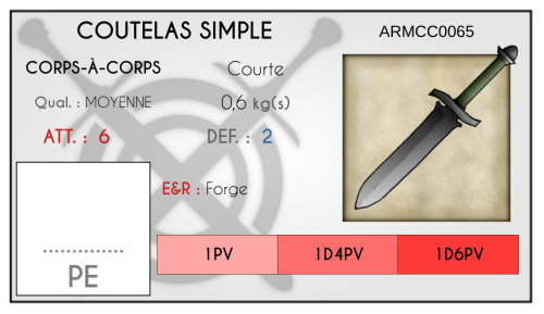 Coutelas simple ARMCC0065