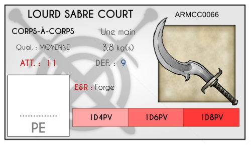 Lourd sabre court ARMCC0066