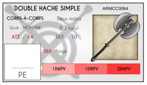 Double hache simple ARMCC0064
